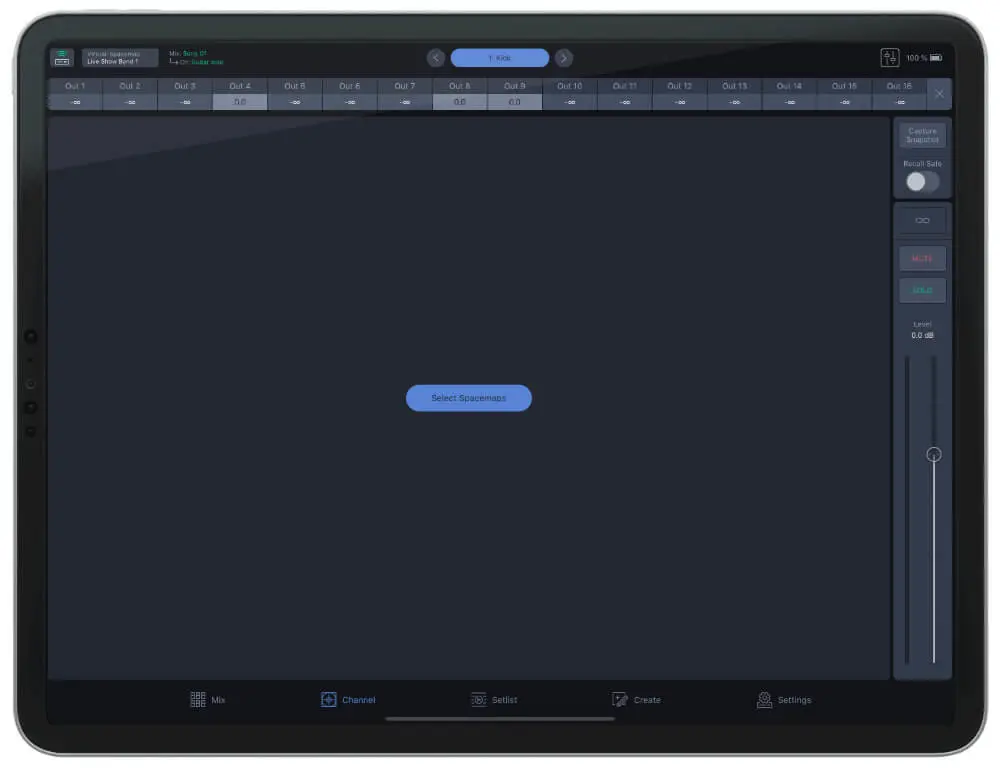 iPad with Spacemap Go app opened