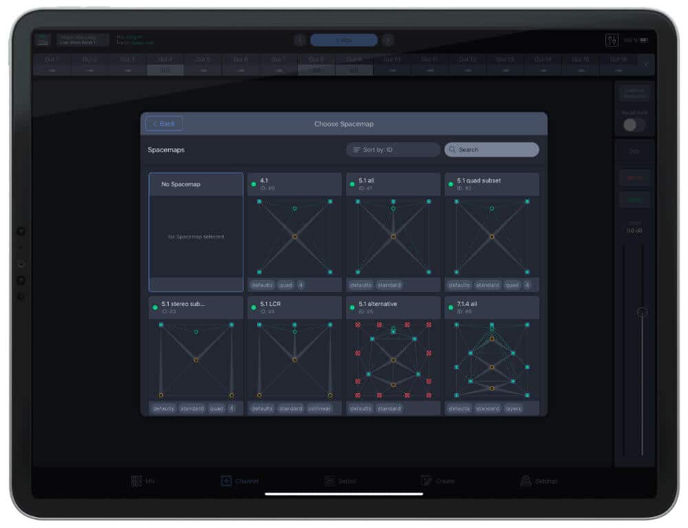 iPad with Spacemap Go app being configured