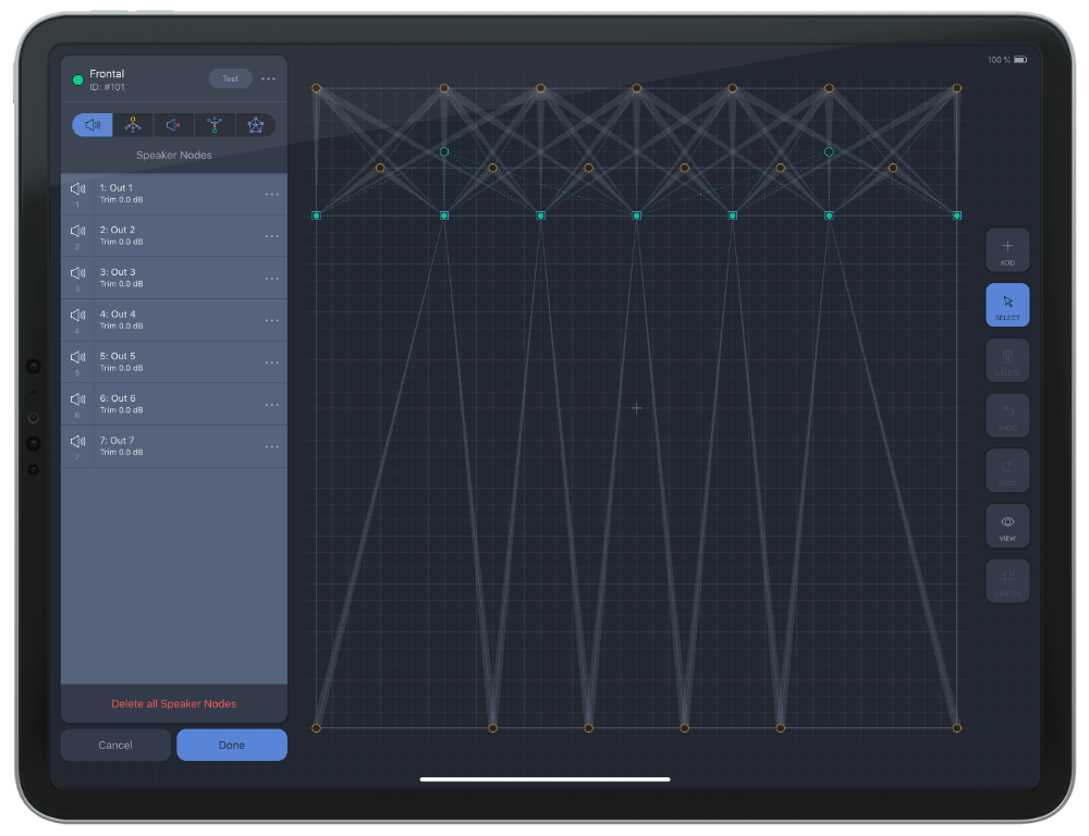 iPad displaying a frontal set up