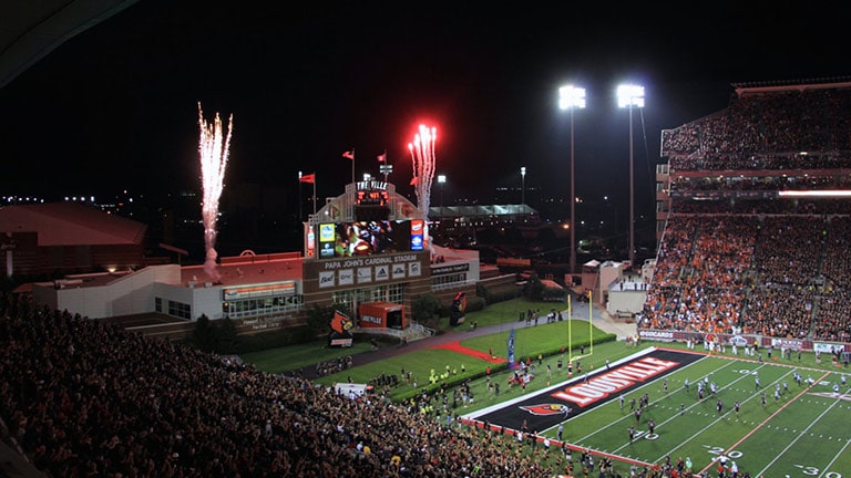 Louisville Football Stadium with LEO