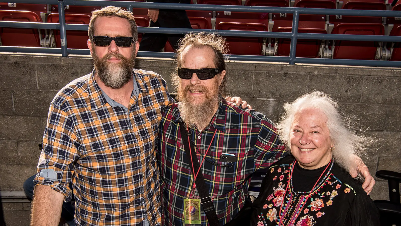 Left to Right: FOH Engineer Derek Featherstone with John and Helen Meyer