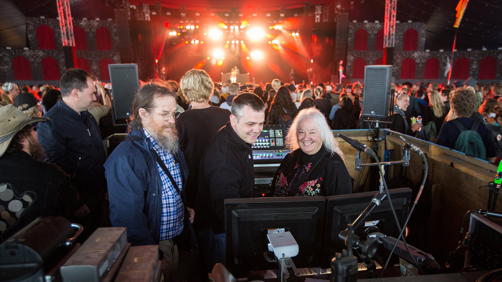 Left to Right: John Meyer; Dennis Tholema, Meyer Sound EU Technical Support; Helen Meyer