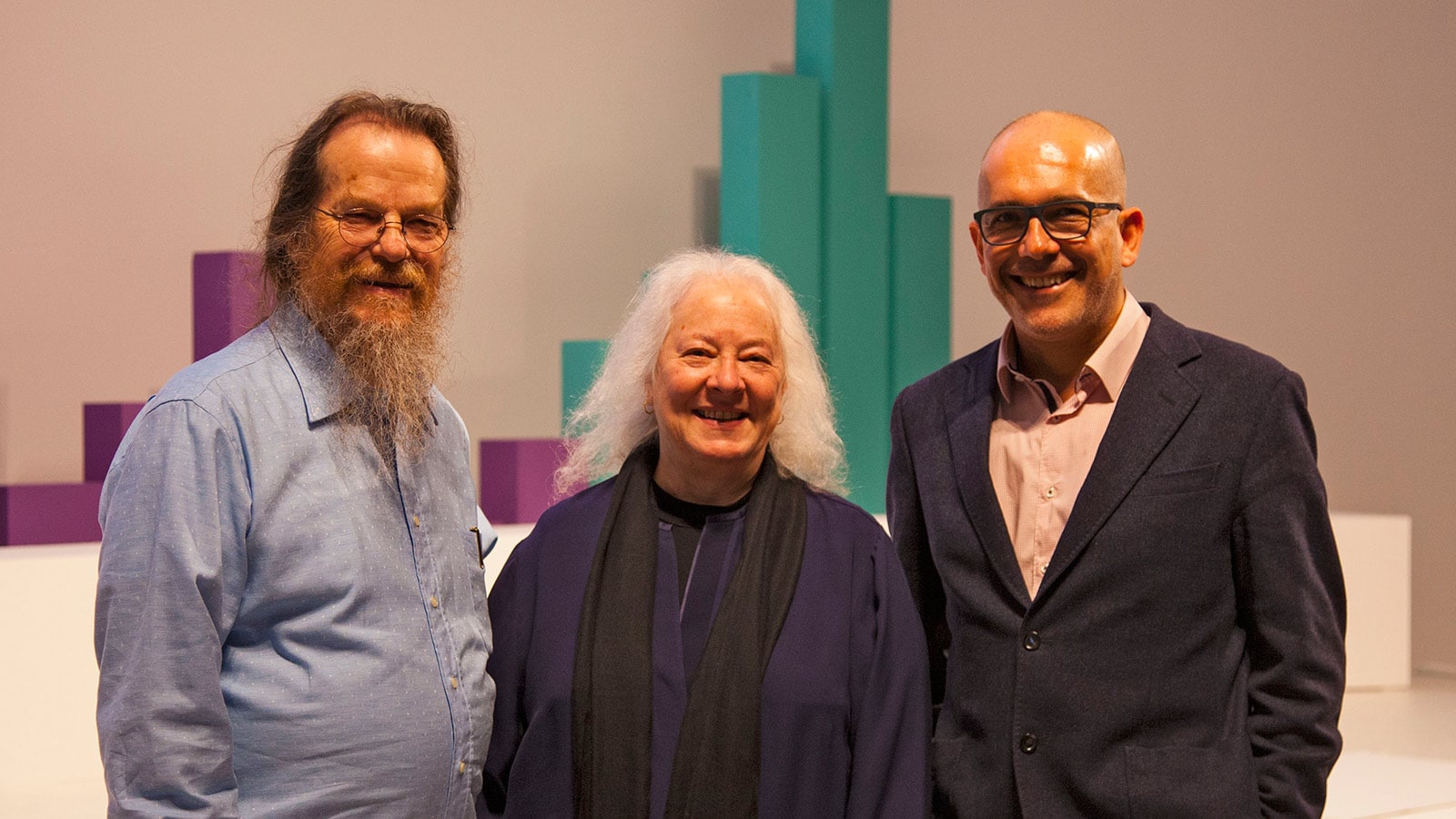 Left to Right – John Meyer, Helen Meyer, Pedro Gadanho, Director of MAAT