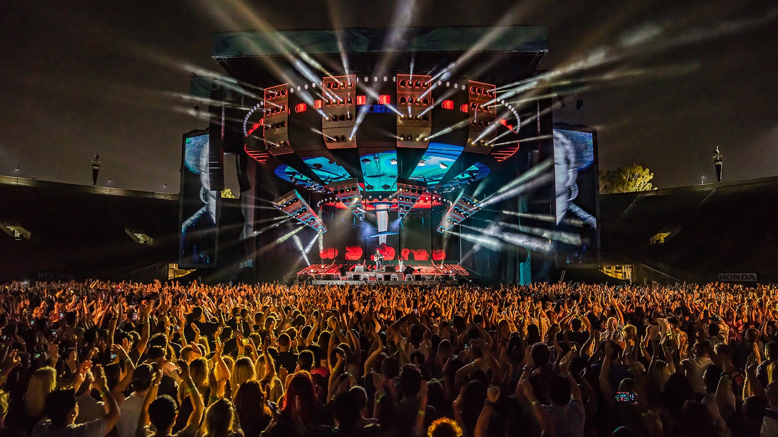 Ed Sheeran at the Rose Bowl in Pasadena