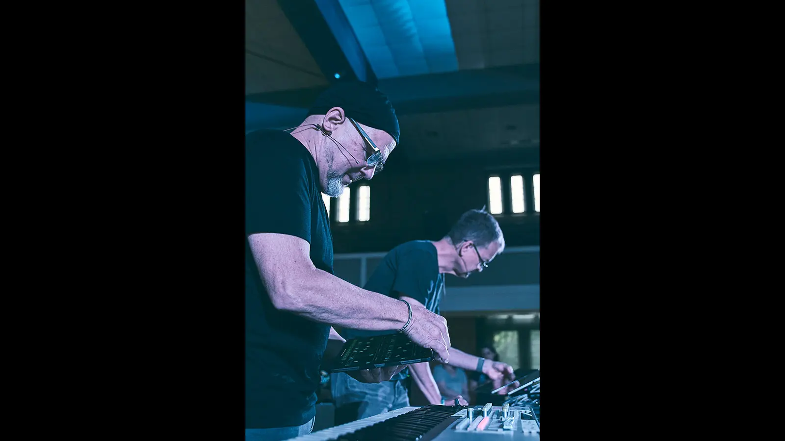 Front: Composer Jim Lang,
Back: Meyer Sound's Director, Spatial Sound Steve Ellison