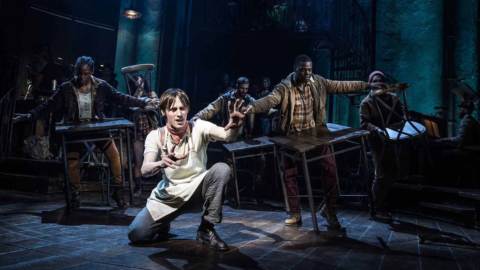 Reeve Carney and the Broadway cast of Hadestown