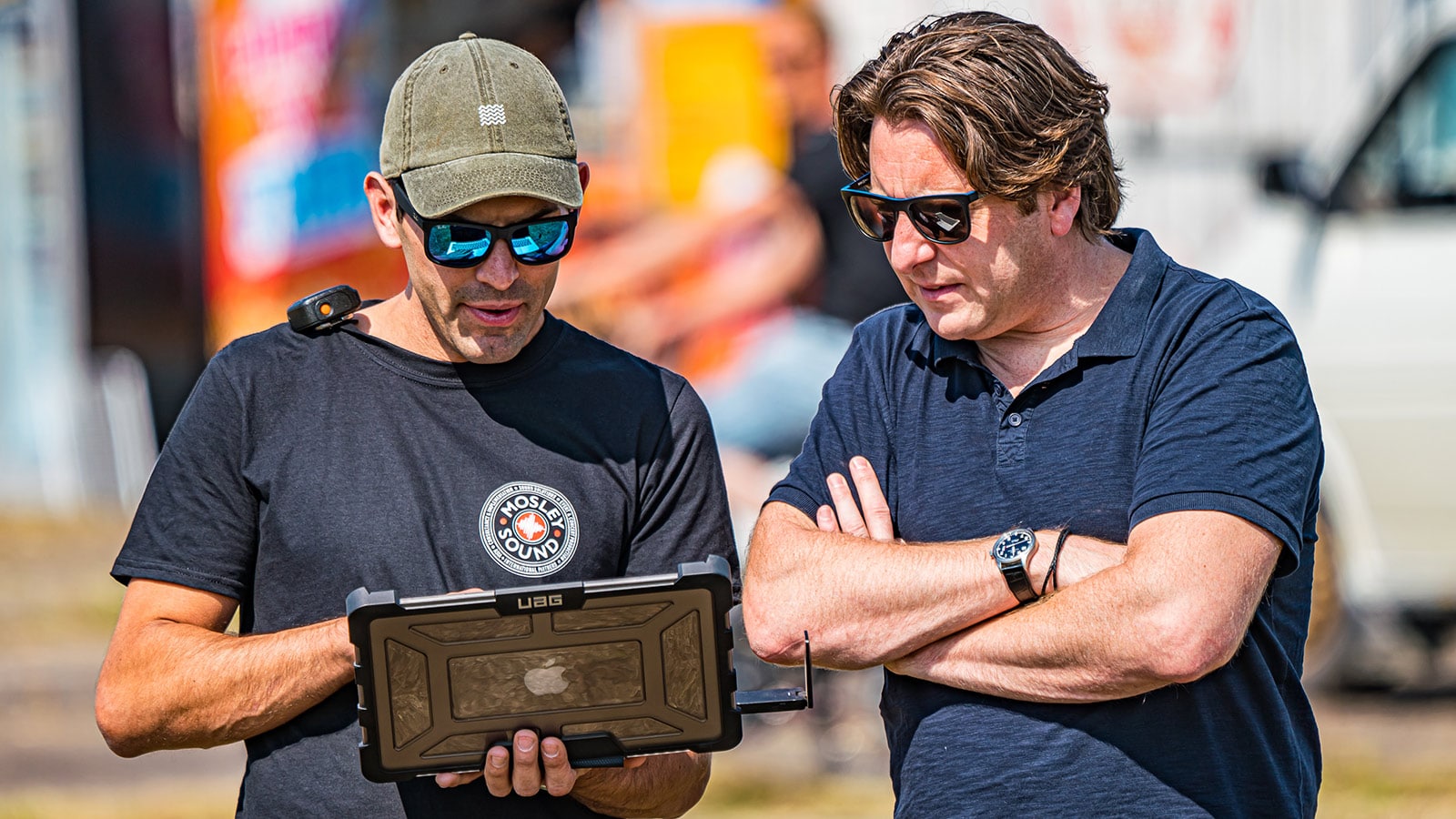 Audio Systems Engineer Charlie Albin and Production Manager and FOH Engineer Chris Marsh