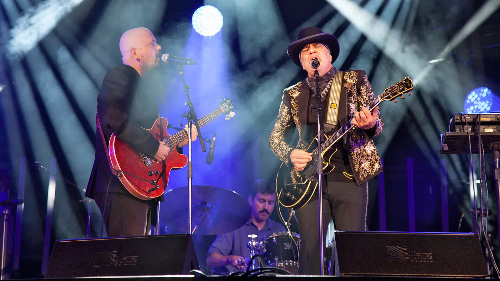 Daniel Lanois, Jim Wilson, and Kyle Crane at Scène Place des Festivals