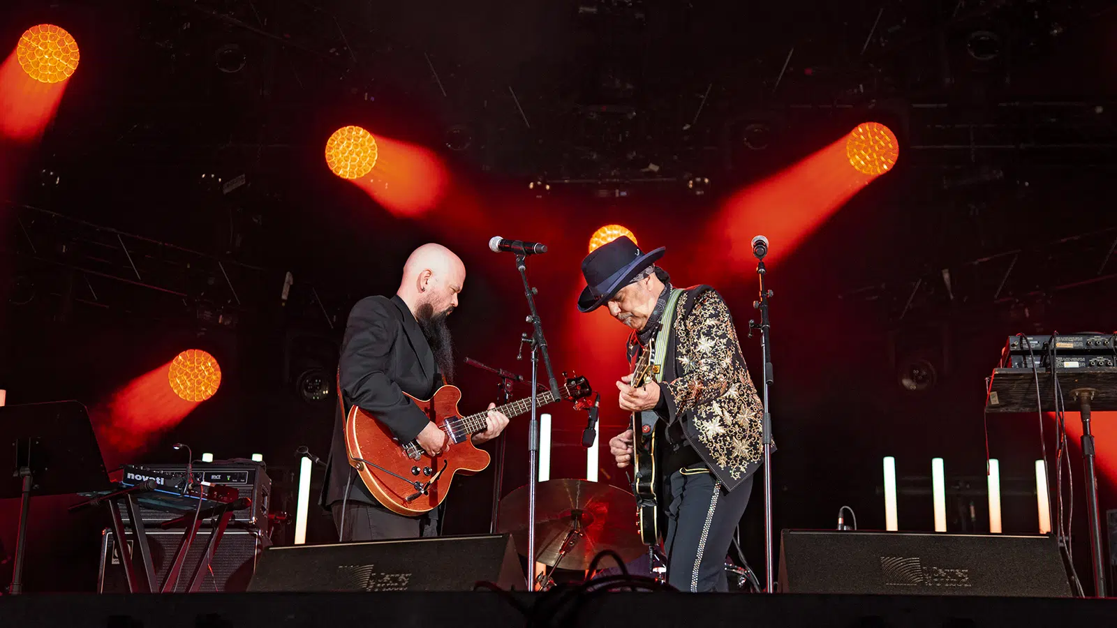 Daniel Lanois, Jim Wilson, and Kyle Crane at Scène Place des Festivals