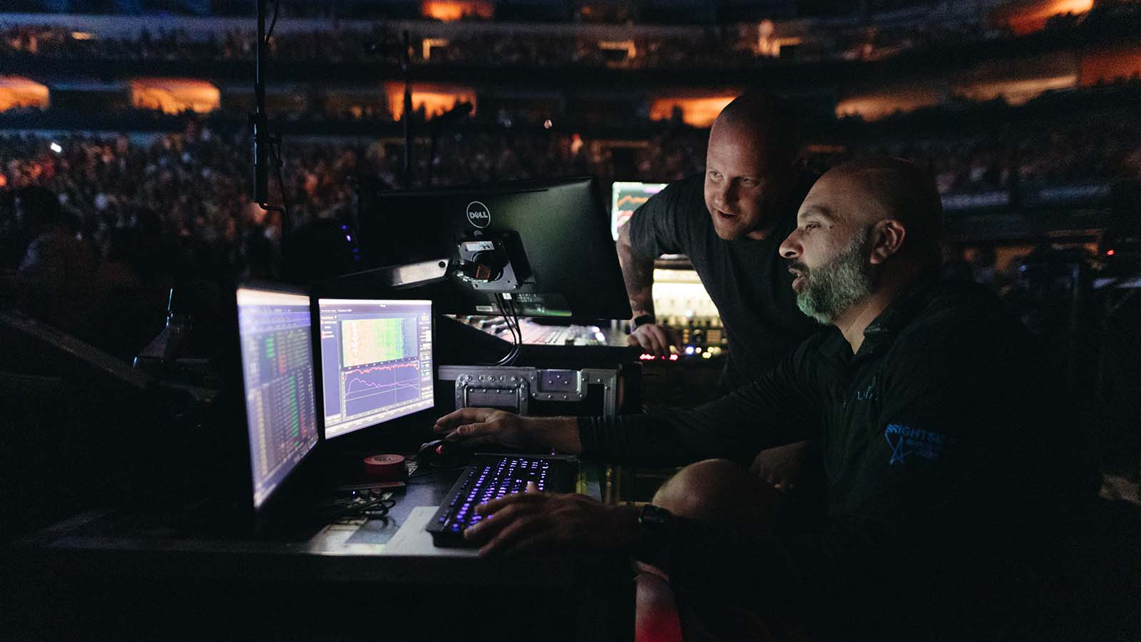 (L-R) Josh Osmond, FOH Engineer; Ryan Cornelius, Systems Engineer/Crew Chief