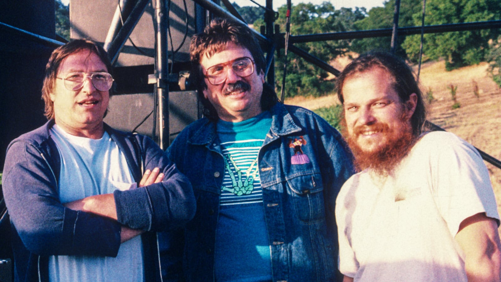 The Grateful Dead continually provided sound innovation—here with Dead’s sound engineer Dan Healey, Don Pearson of UltraSound, and John Meyer.