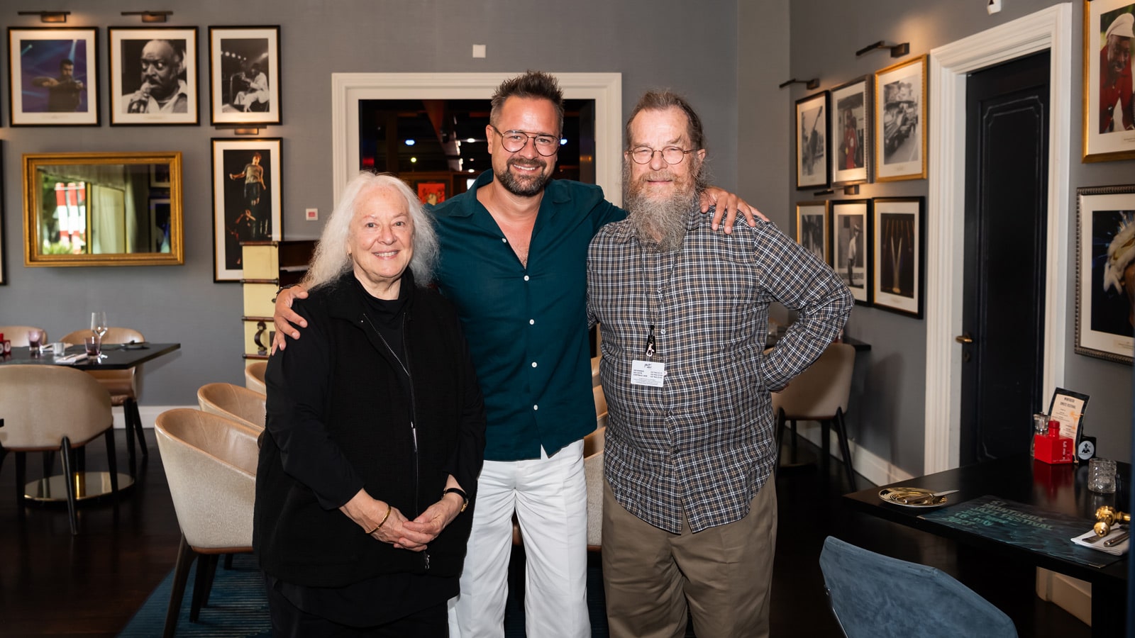 (L-R) Helen Meyer, Mathieu Jaton, John Meyer