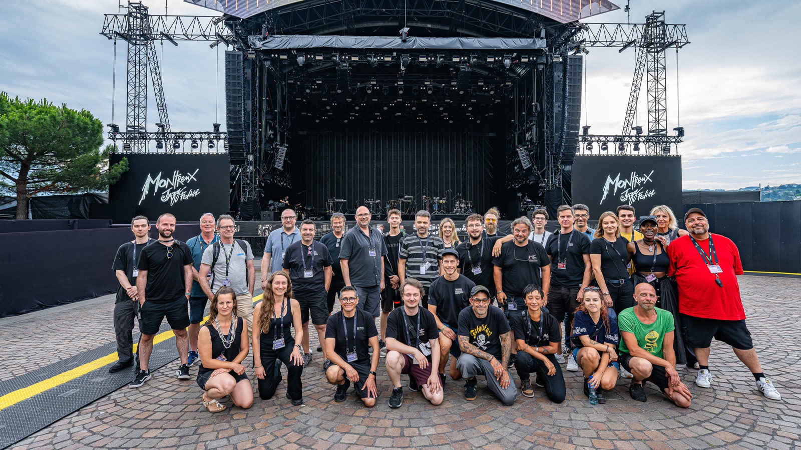 Montreux Jazz Festival audio crew with the Meyer Sound team 