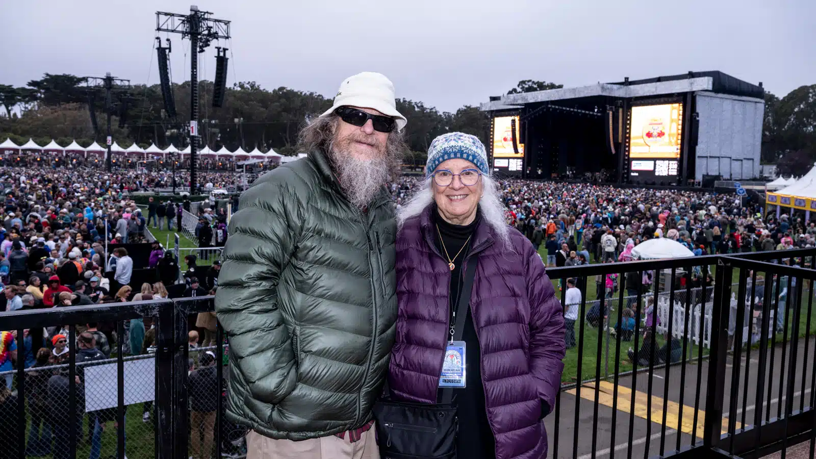 Meyer Sound co-founders John and Helen Meyer in Golden Gate Park for the Dead & Company concert